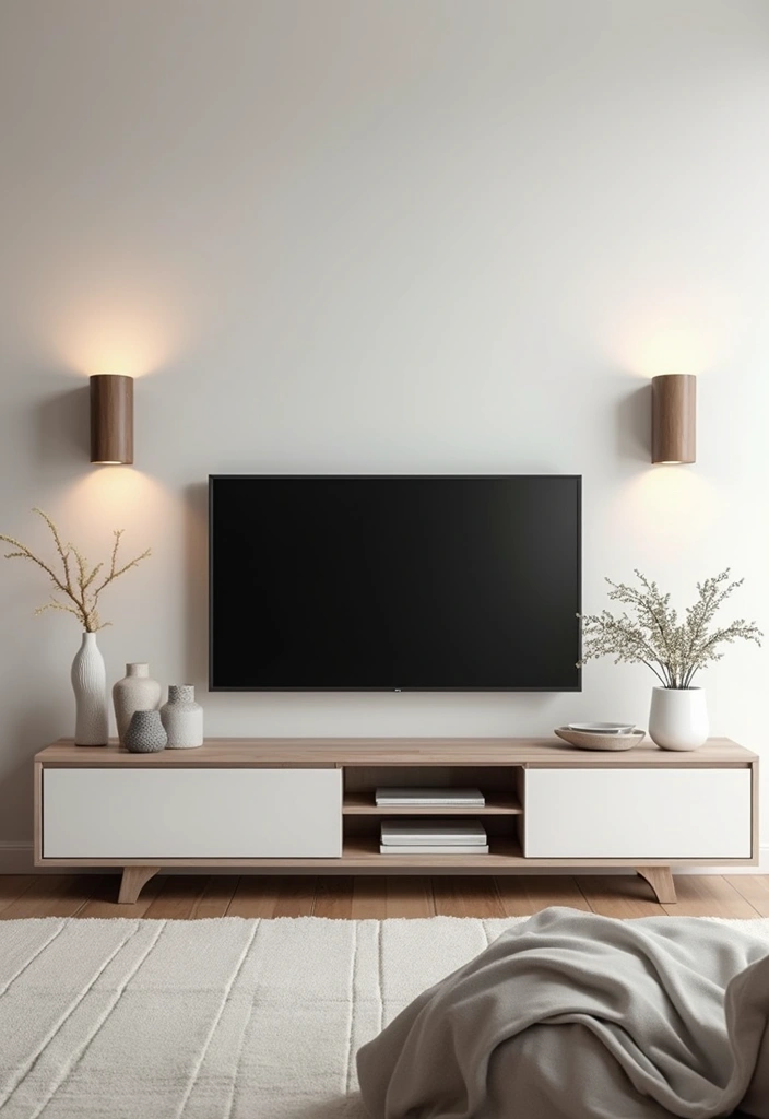 29 Sconces Living Room TV Ideas That Add Light and Sophistication - 19. Simple Modern Sconces