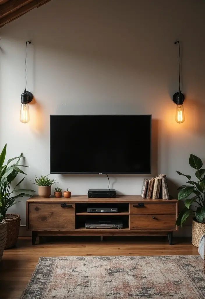 29 Sconces Living Room TV Ideas That Add Light and Sophistication - 4. Industrial-Style Sconces