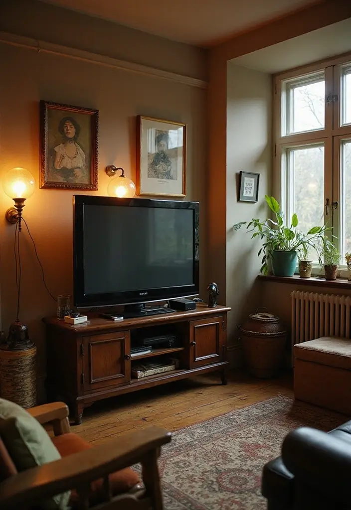 29 Sconces Living Room TV Ideas That Add Light and Sophistication - 8. Vintage Glass Globe Sconces