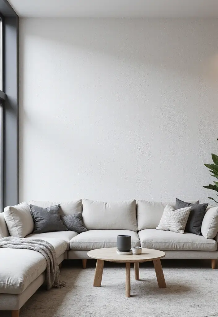 29 White and Grey Living Room Ideas That Look Clean and Modern - 10. Textured Wall Treatments