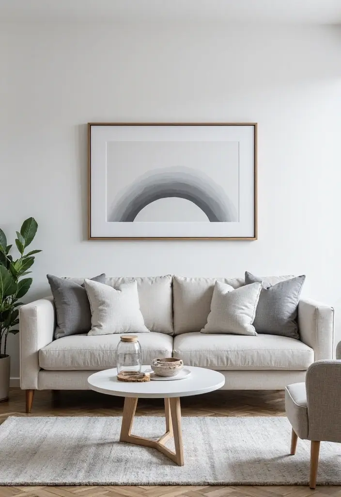 29 White and Grey Living Room Ideas That Look Clean and Modern - 26. Emphasizing Symmetry
