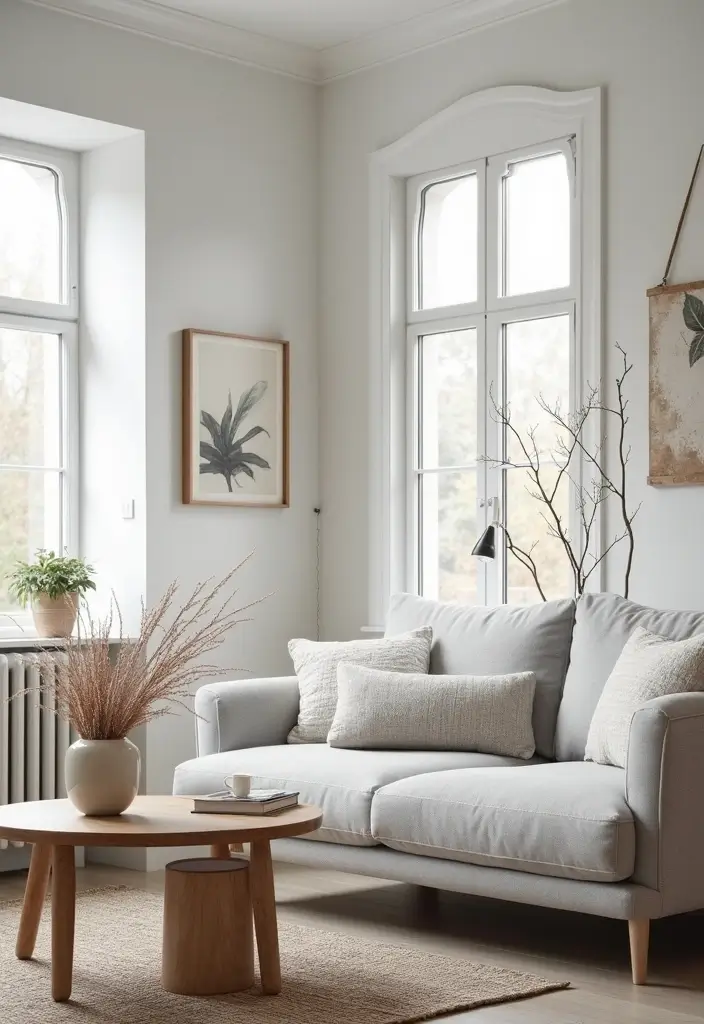 29 White and Grey Living Room Ideas That Look Clean and Modern - 29. Seasonal Decor Changes