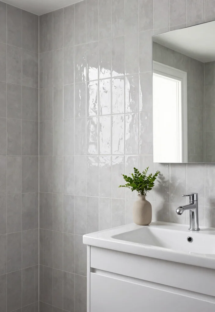 14 Color Tile Bathroom Ideas With Creative Patterns - 8. Vertical Tiles: Chic and Innovative 1