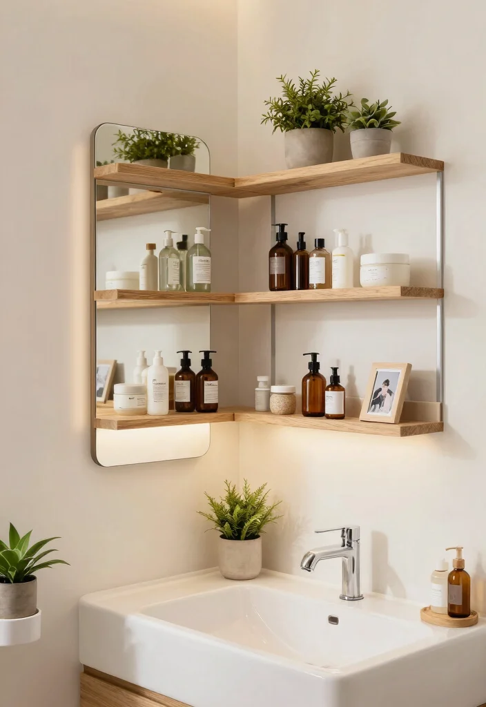 14 Galley Bathroom Ideas For Narrow Spaces - 1. Maximize Vertical Space with Floating Shelves 1
