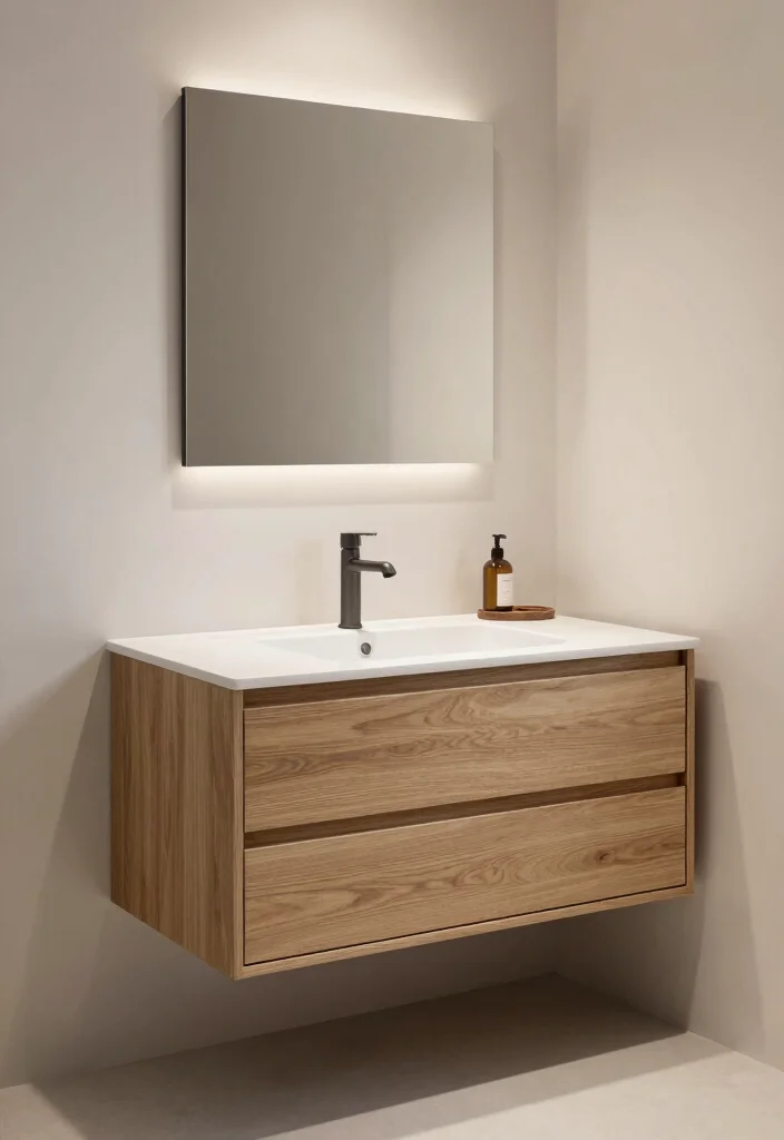 14 Japandi Bathroom Vanity Ideas With Calm Minimal Style - 8. Custom Built-In Vanity 1