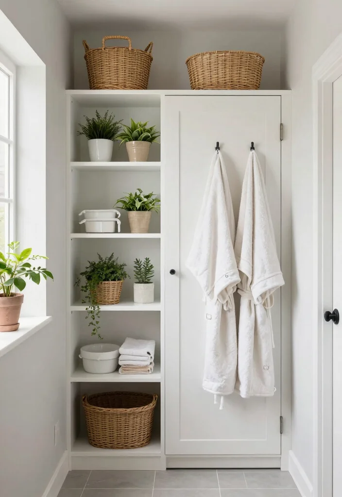 14 Narrow Half Bathroom Ideas For Smart Design - 1. Vertical Storage Solutions 1
