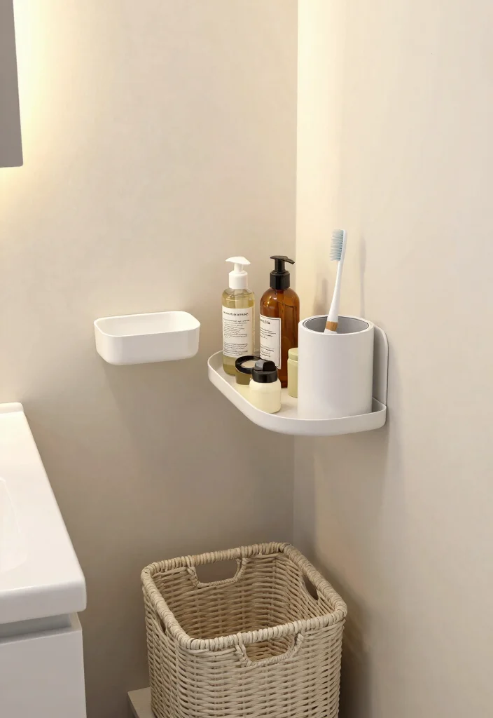 14 Narrow Half Bathroom Ideas For Smart Design - 10. Space-Saving Accessories 1