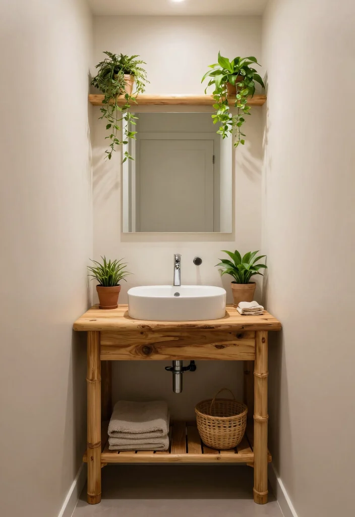 14 Narrow Half Bathroom Ideas For Smart Design - 8. Eco-Friendly Solutions 1