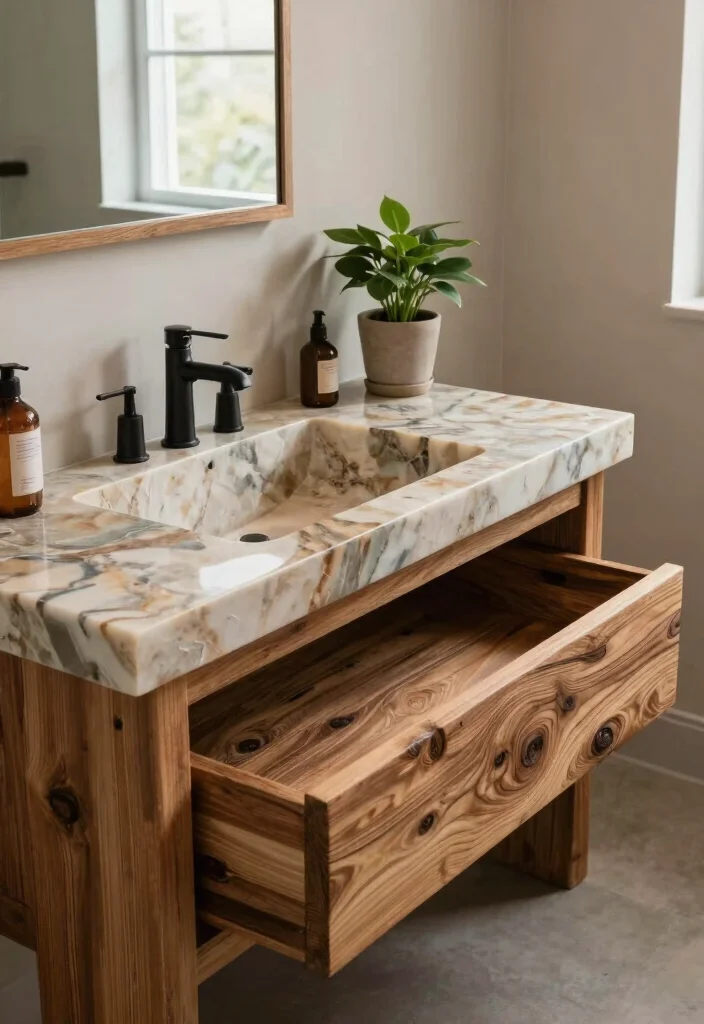 14 Open Vanity Bathroom Ideas For Airy Spaces - 13. Sustainable Materials for Eco-friendly Design 1