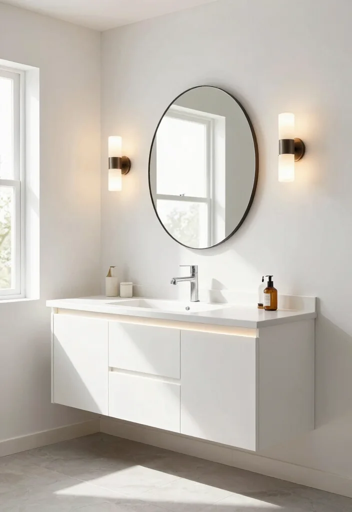 14 Open Vanity Bathroom Ideas For Airy Spaces - 8. Enhanced Lighting Solutions 1