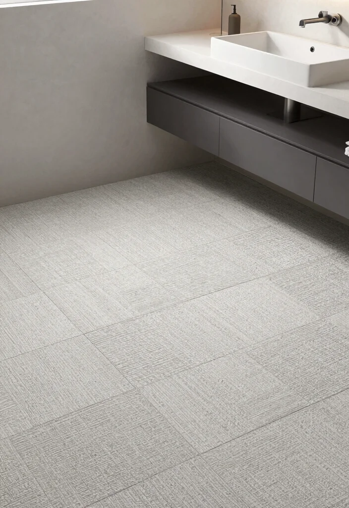 14 Peel And Stick Floor Tile Bathroom Ideas For Easy Makeovers - 10. Modern Textured Tiles 1