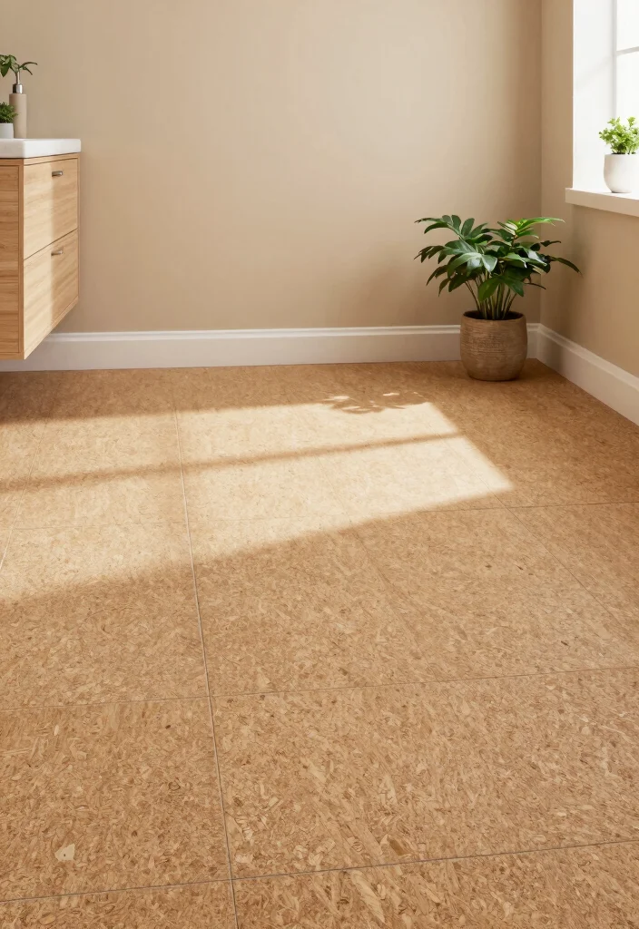 14 Peel And Stick Floor Tile Bathroom Ideas For Easy Makeovers - 14. Eco-Friendly Cork-Look Tiles 1
