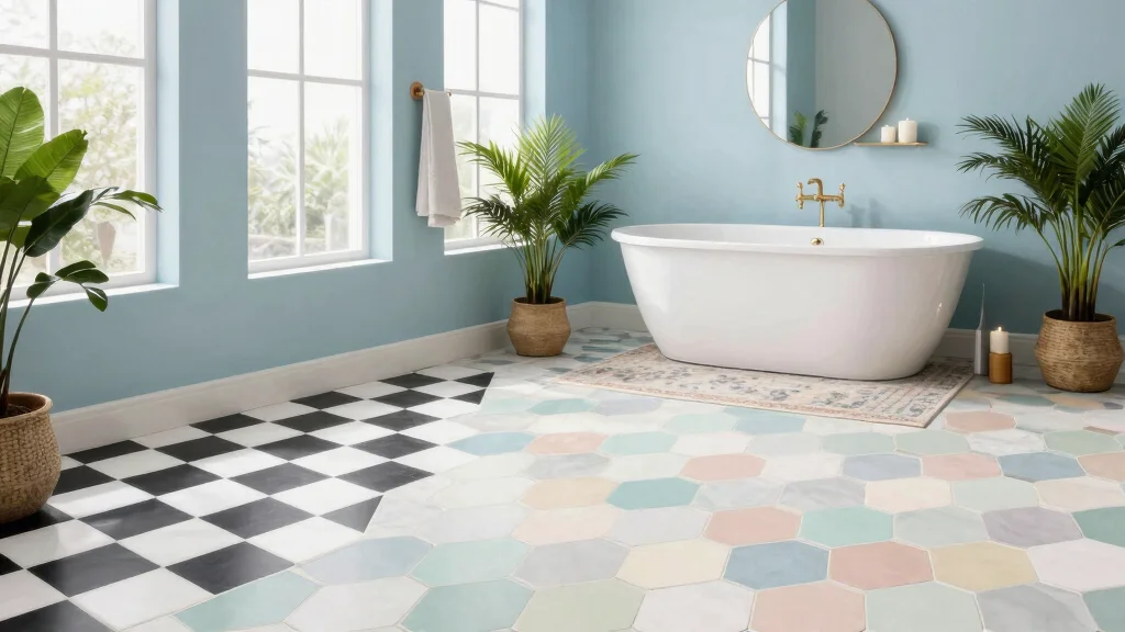 14 Peel And Stick Floor Tile Bathroom Ideas For Easy Makeovers