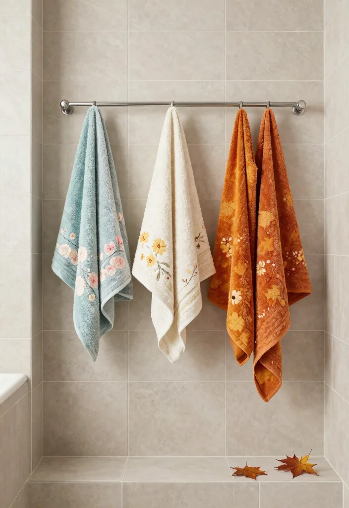 14 Tan Tile Bathroom Ideas With Warm Neutral Style - 14. Seasonal Decor Switch-ups 1