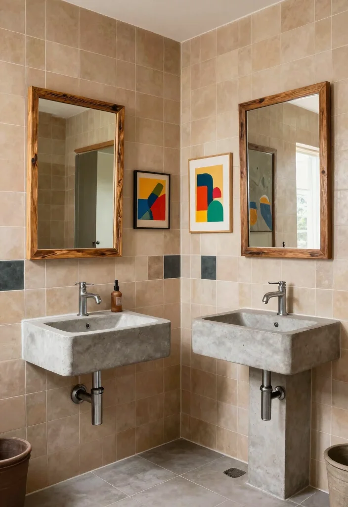 14 Tan Tile Bathroom Ideas With Warm Neutral Style - 8. Urban Chic with Tan Tiles 1