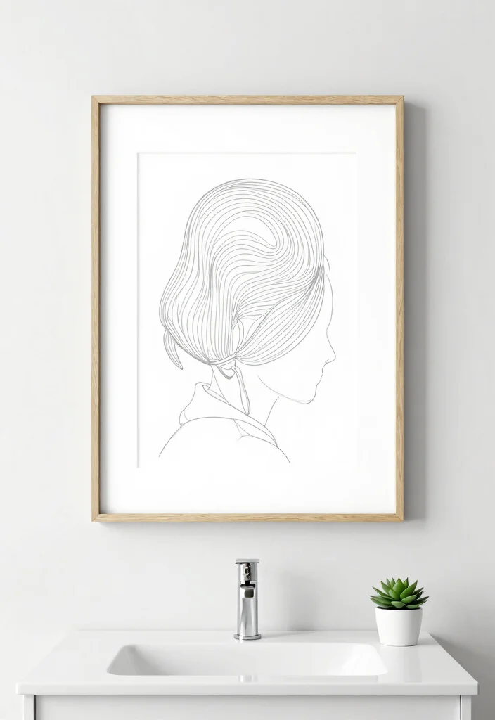 14 White Bathroom Decor Ideas For Clean Calm Vibes - 6. Minimalistic Art and Decor 1