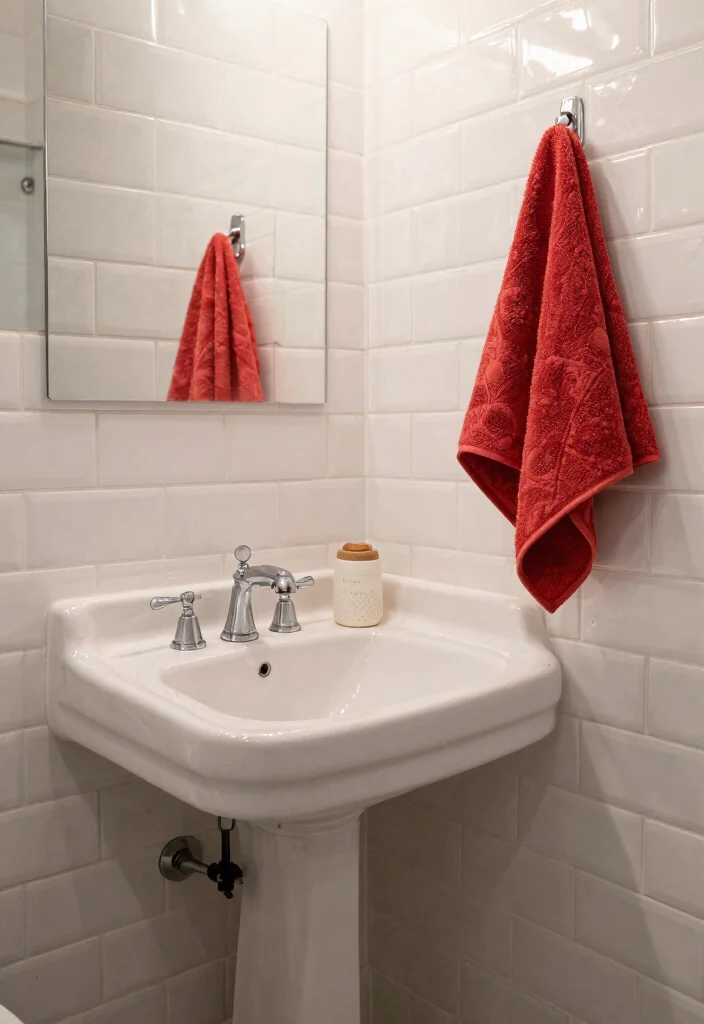 14 White Porcelain Tile Bathroom Ideas With Clean Finish - 10. Vintage Flair with Subway Tiles 1