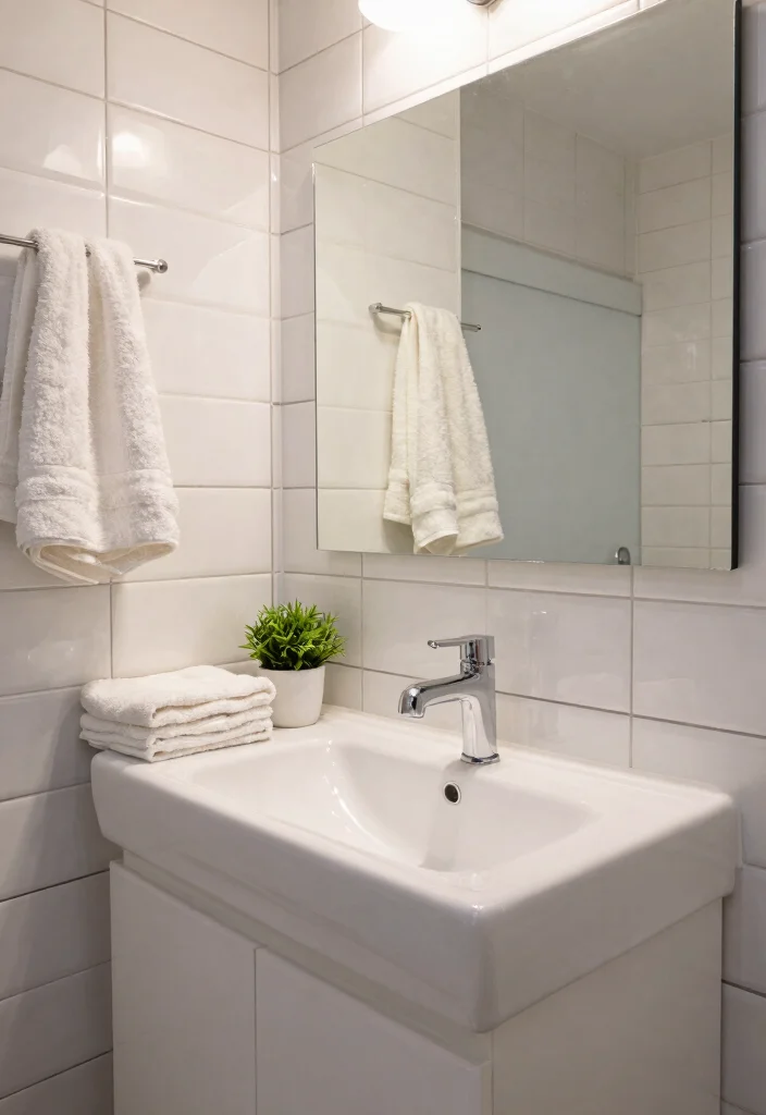 14 White Porcelain Tile Bathroom Ideas With Clean Finish - 6. Contrasting Grout Lines 1