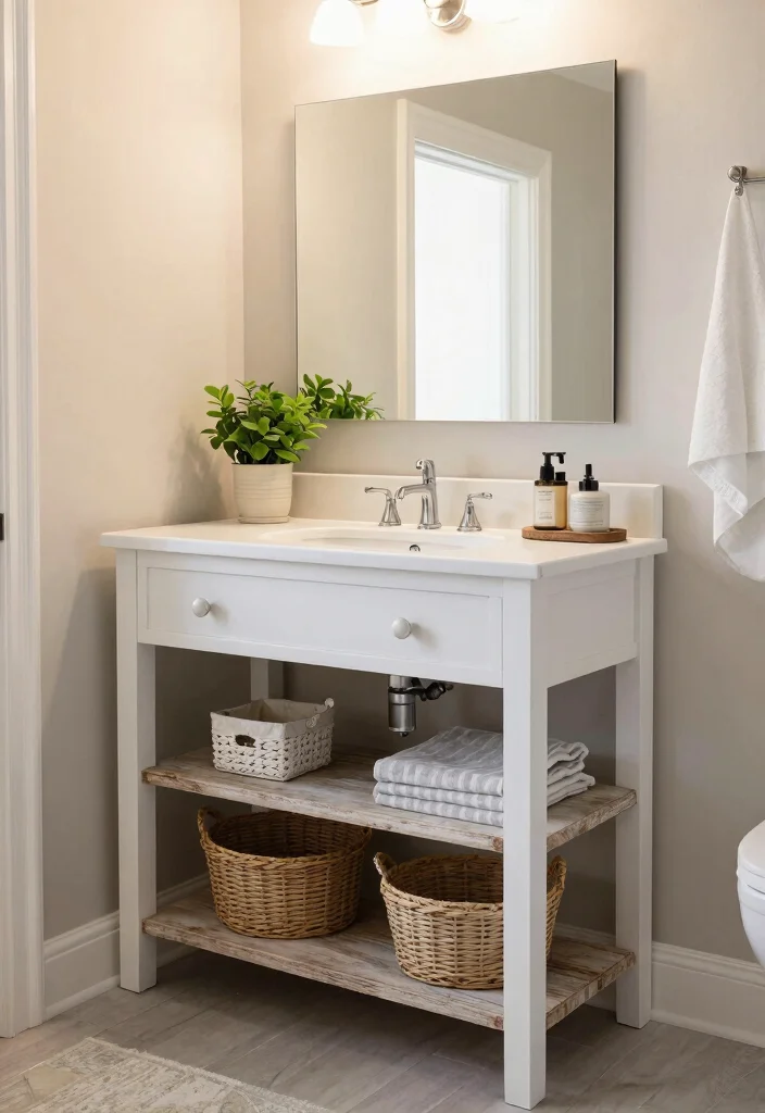 15 Bathroom Vanity Dimension Ideas For Perfect Fit - 5. 36-Inch Vanities with Open Shelving 1