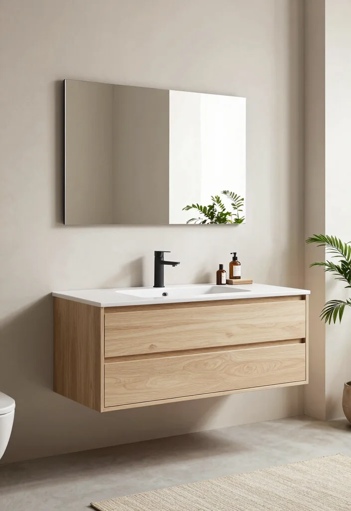 15 Bathroom Vanity Dimension Ideas For Perfect Fit - 6. Floating Vanities with Minimalist Design 1