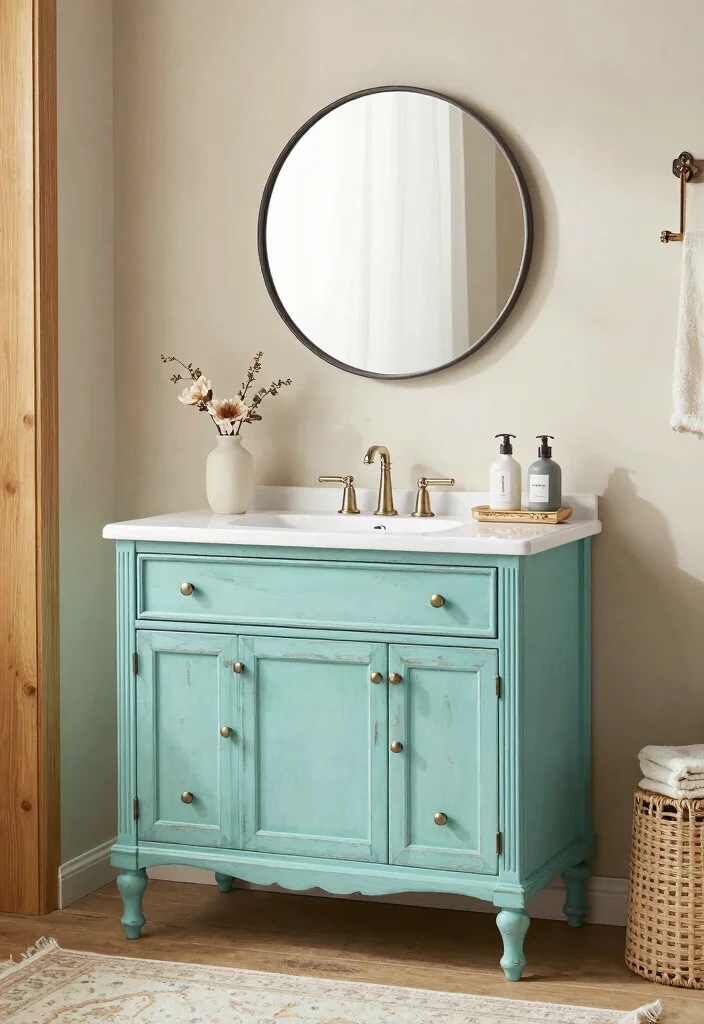 15 Bathroom Vanity Dimension Ideas For Perfect Fit - 7. Vintage-Inspired Vanities 1