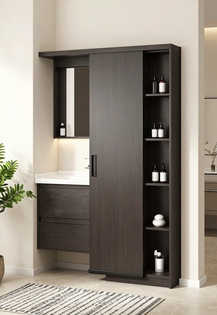 15 Bathroom Vanity Dimension Ideas For Perfect Fit - 8. Space-Saving Sliding Door Vanities 1