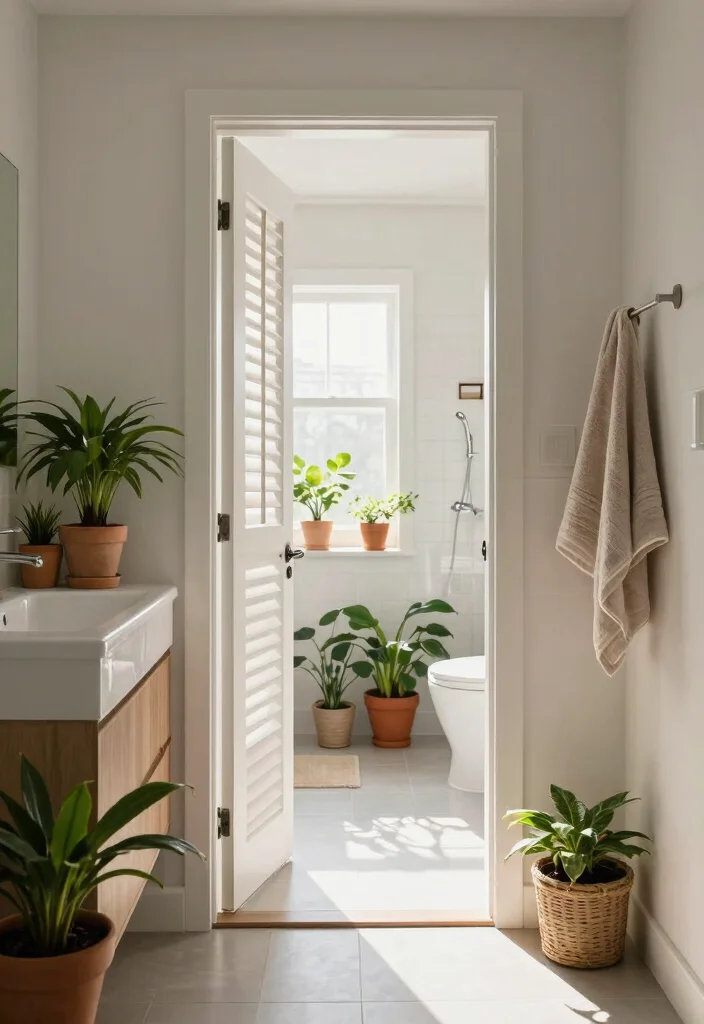 15 Bathroom Ventilation Ideas For Healthy Airflow - 9. Create a Cross-Breeze with Interior Doors 1