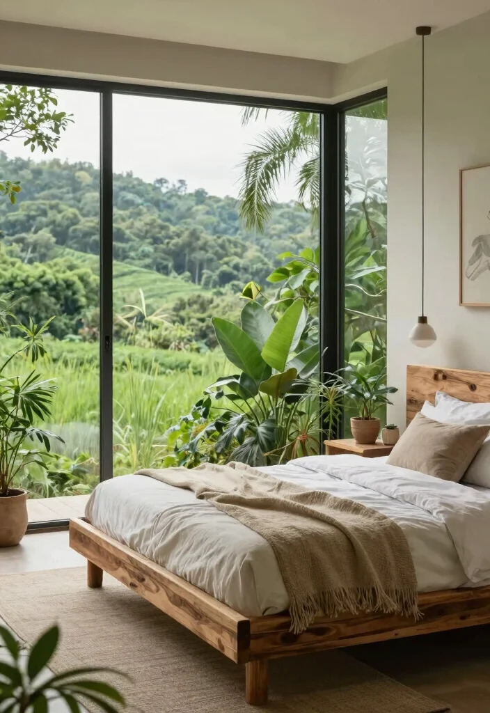 15 Bedroom With Glass Wall Ideas Open Airy Luxury - 15. Eco-Friendly Haven 1