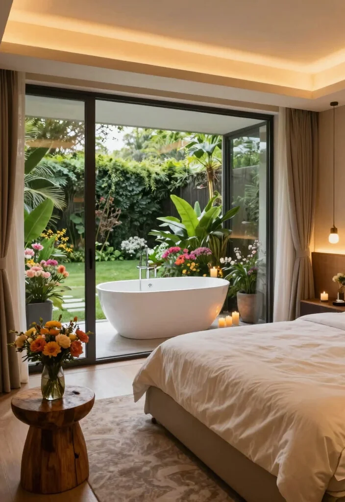 15 Bedroom With Glass Wall Ideas Open Airy Luxury - 4. Luxe Spa Vibes 1