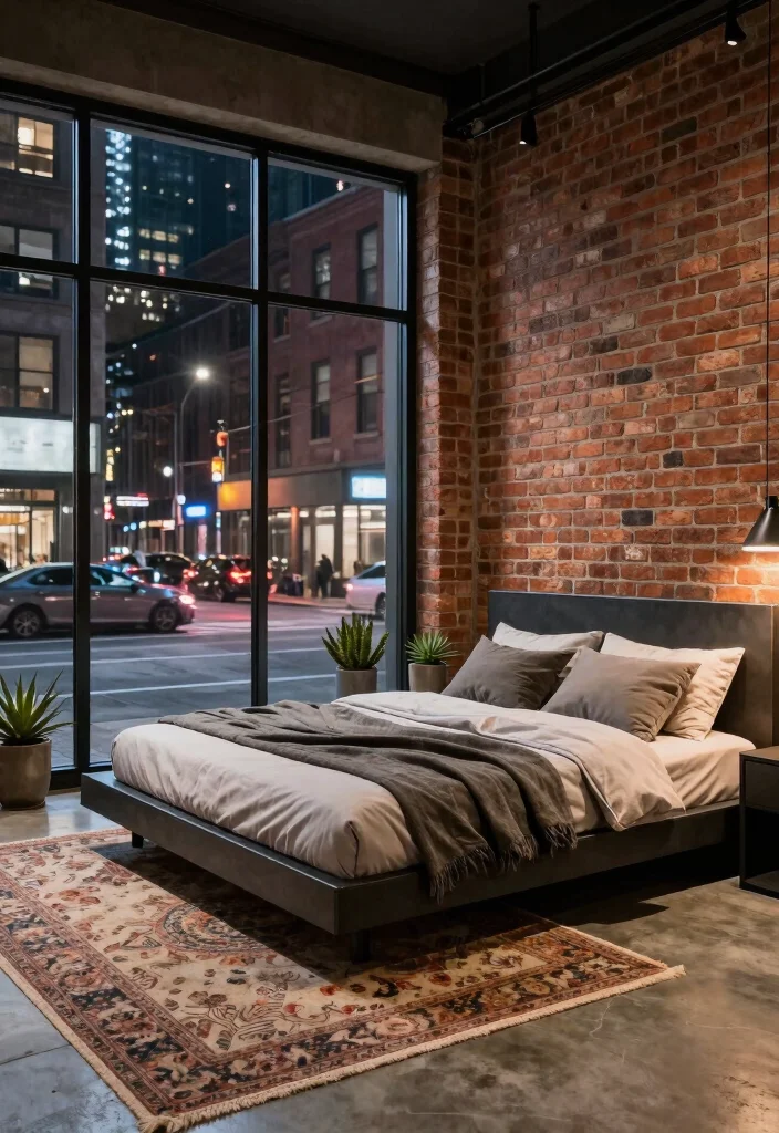 15 Bedroom With Glass Wall Ideas Open Airy Luxury - 7. Industrial Chic 1