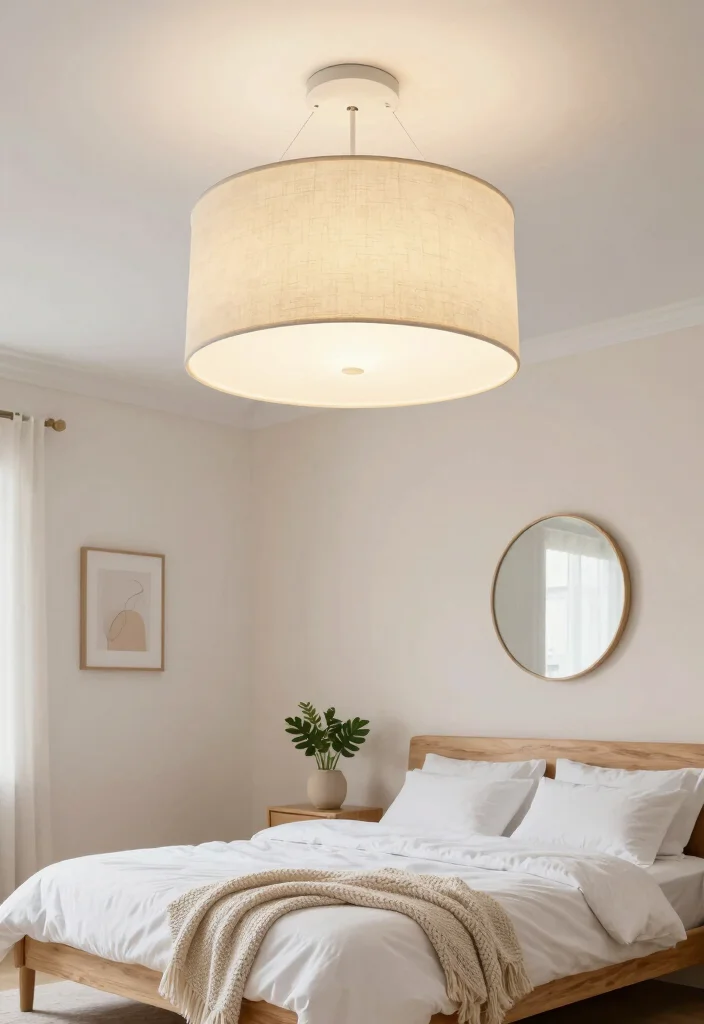 15 Ceiling Lights for Bedroom Ideas Soft Modern Glow - 1. Elegant Drum Shade Lights 1