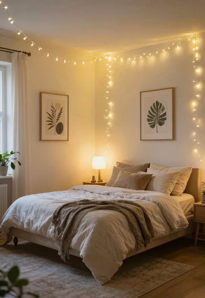 15 Ceiling Lights for Bedroom Ideas Soft Modern Glow - 12. Whimsical String Lights 1