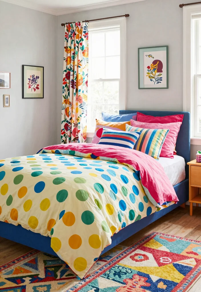 15 Girly Bedroom Ideas for Women: Embrace Your Feminine Cozy Vibe - 10. Fun Playful Patterns 1