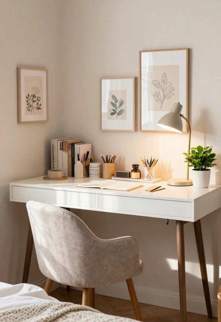 15 Girly Bedroom Ideas for Women: Embrace Your Feminine Cozy Vibe - 14. Chic Desk Space 1