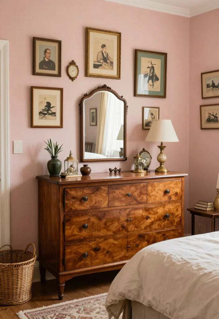 15 Girly Bedroom Ideas for Women: Embrace Your Feminine Cozy Vibe - 4. Vintage Decor Pieces 1
