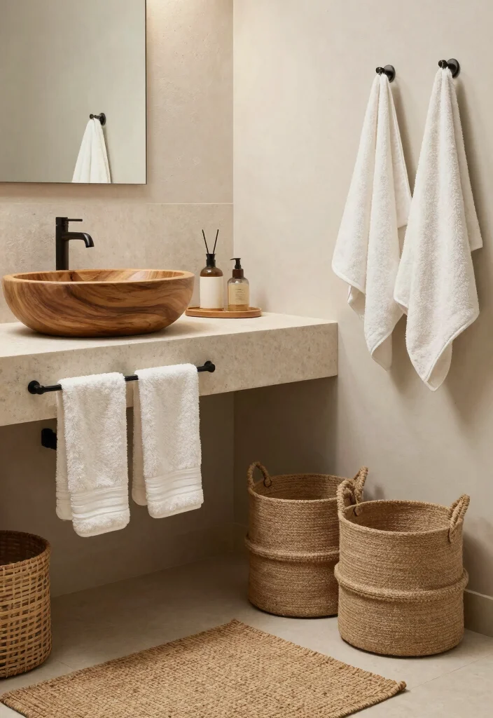 15 Industrial Bathroom Decor Ideas With Urban Mood - 9. Natural Textures 1