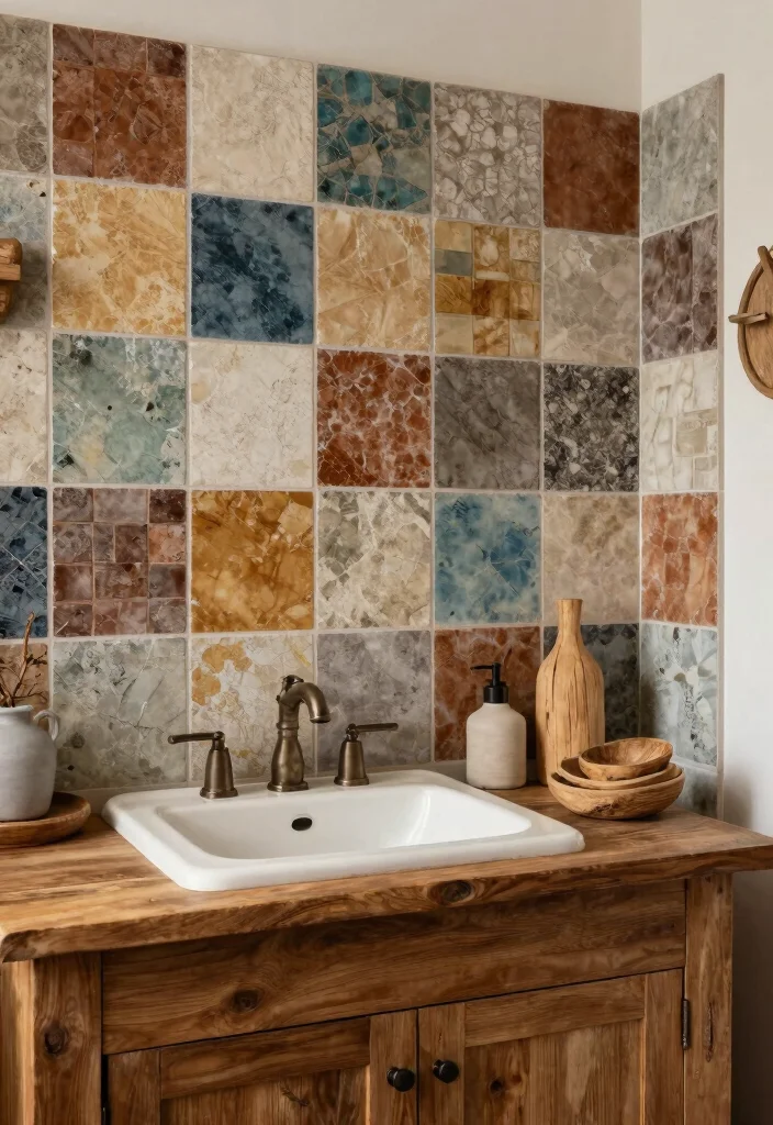 15 Modern Farmhouse Bathroom Tile Ideas With Cozy Charm - 14. Handmade Tiles for Unique Character 1