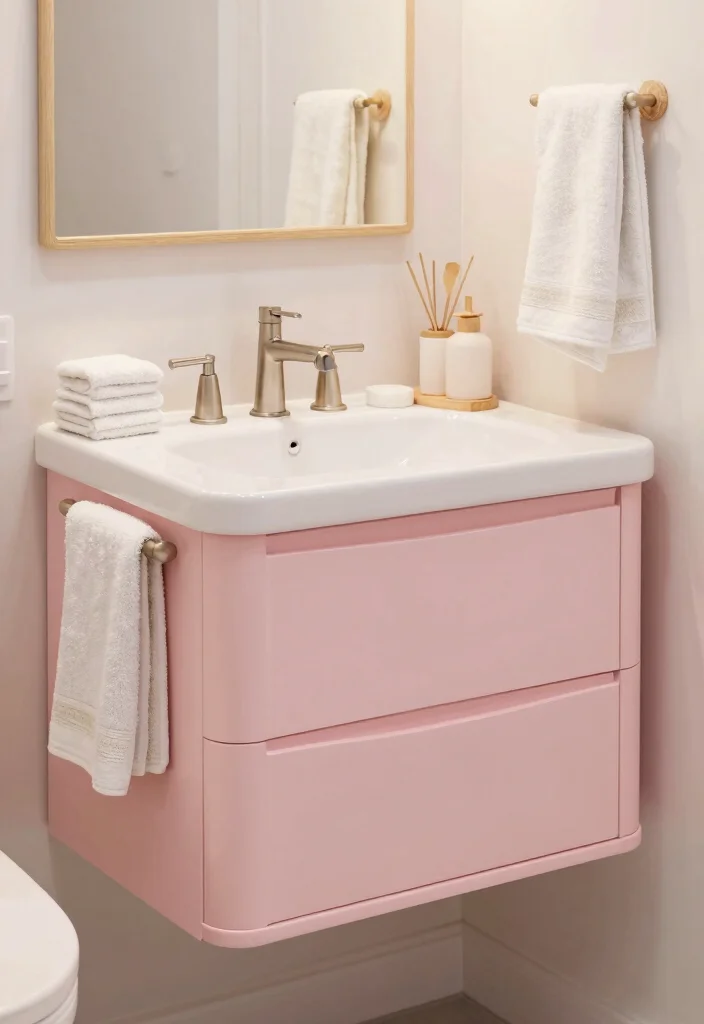 15 Pink Bathroom Vanity Ideas With Soft Charming Colour - 10. Soft Pastel Palette 1
