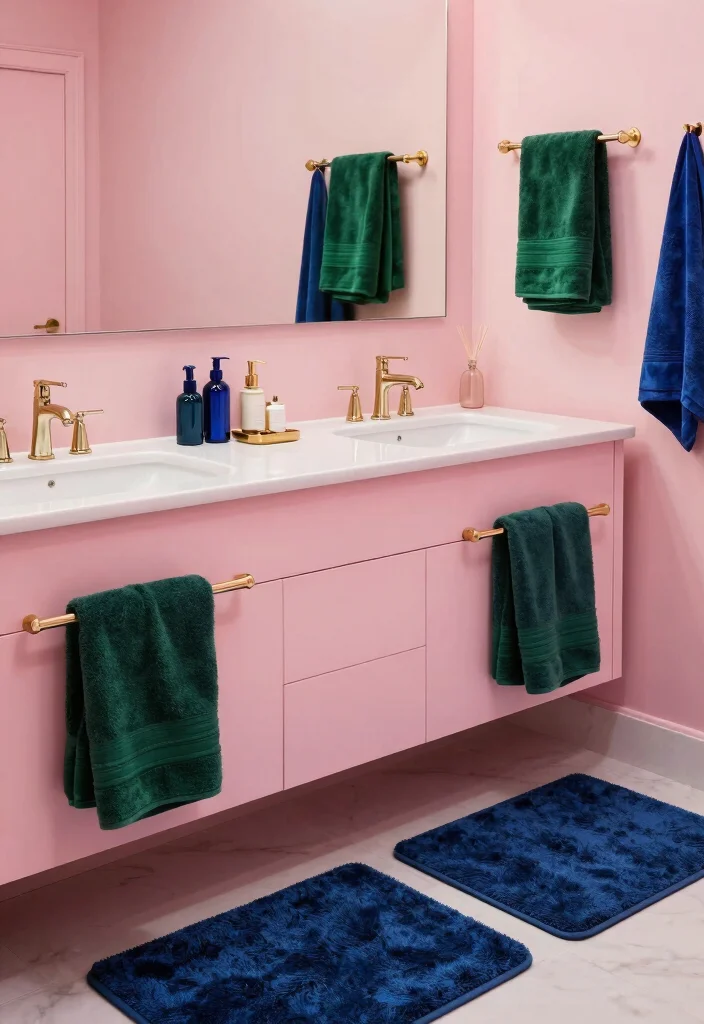 15 Pink Bathroom Vanity Ideas With Soft Charming Colour - 14. Soft Jewel Tones 1