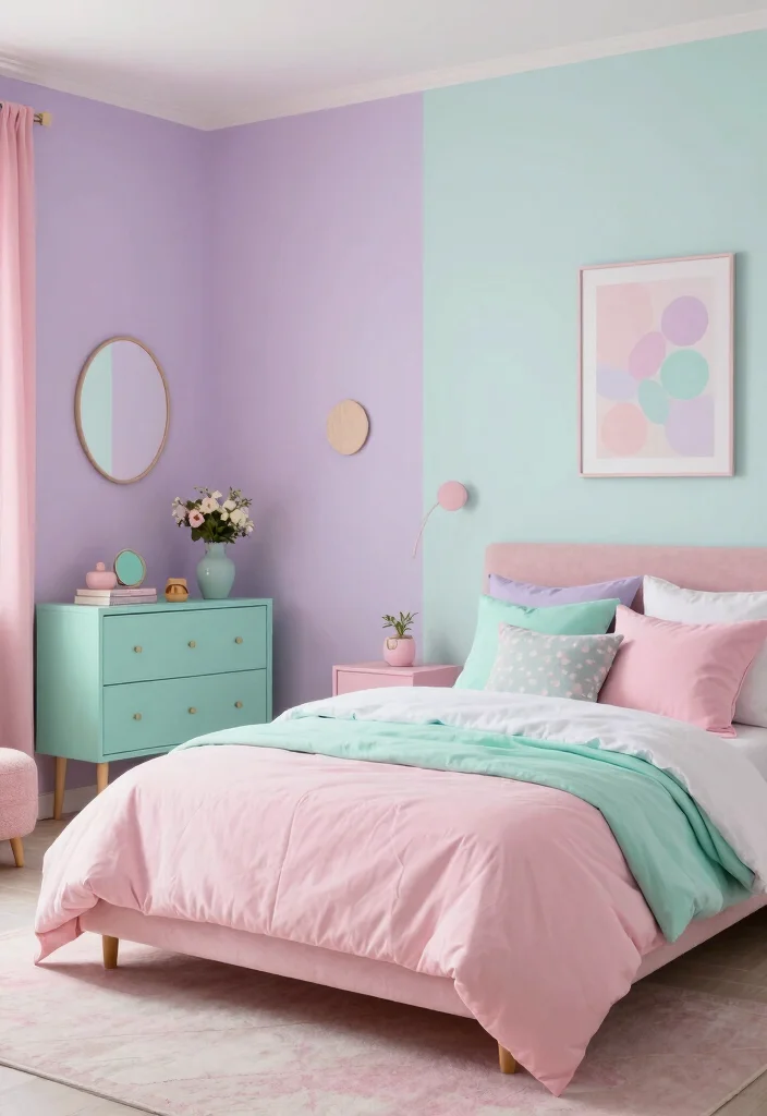 15 Pink Girls Bedroom Ideas Sweet Playful Style - 14. Dreamy Color Combinations 1