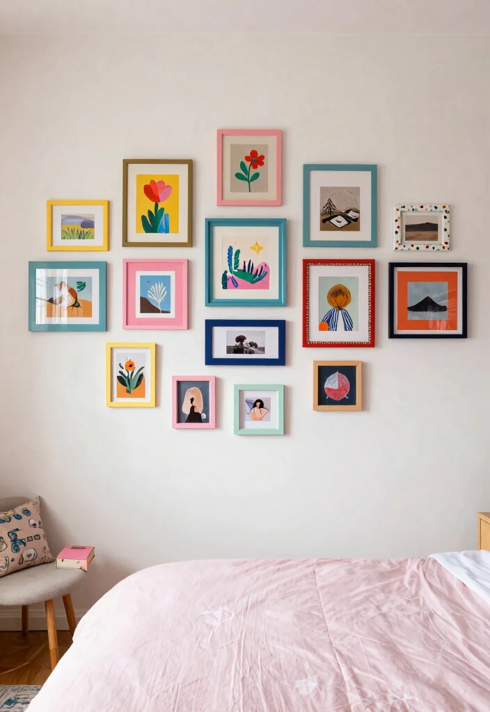 15 Pink Girls Bedroom Ideas Sweet Playful Style - 3. Playful Gallery Wall 1