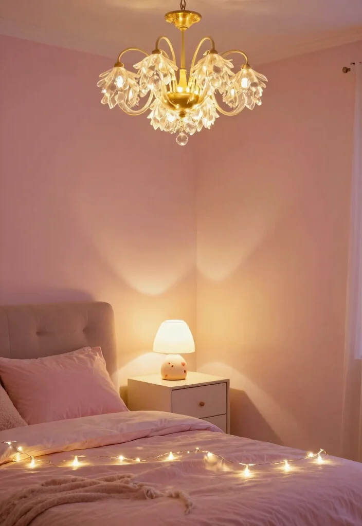 15 Pink Girls Bedroom Ideas Sweet Playful Style - 7. Decorative Lighting 1