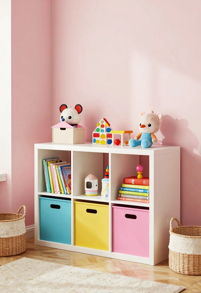 15 Pink Girls Bedroom Ideas Sweet Playful Style - 8. Fun Storage Solutions 1
