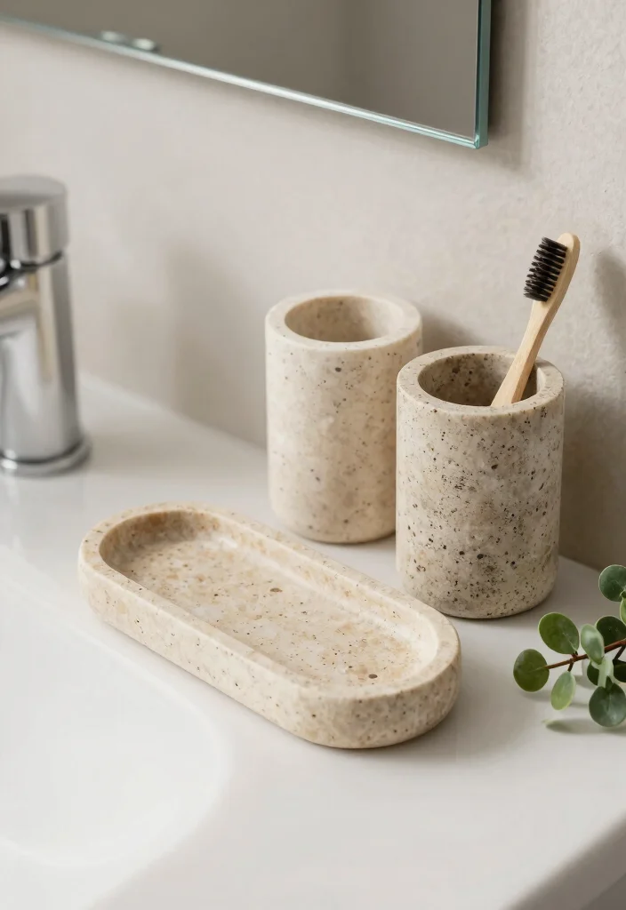 15 Rock Bathroom Ideas With Natural Character - 14. Natural Stone Accessories 1