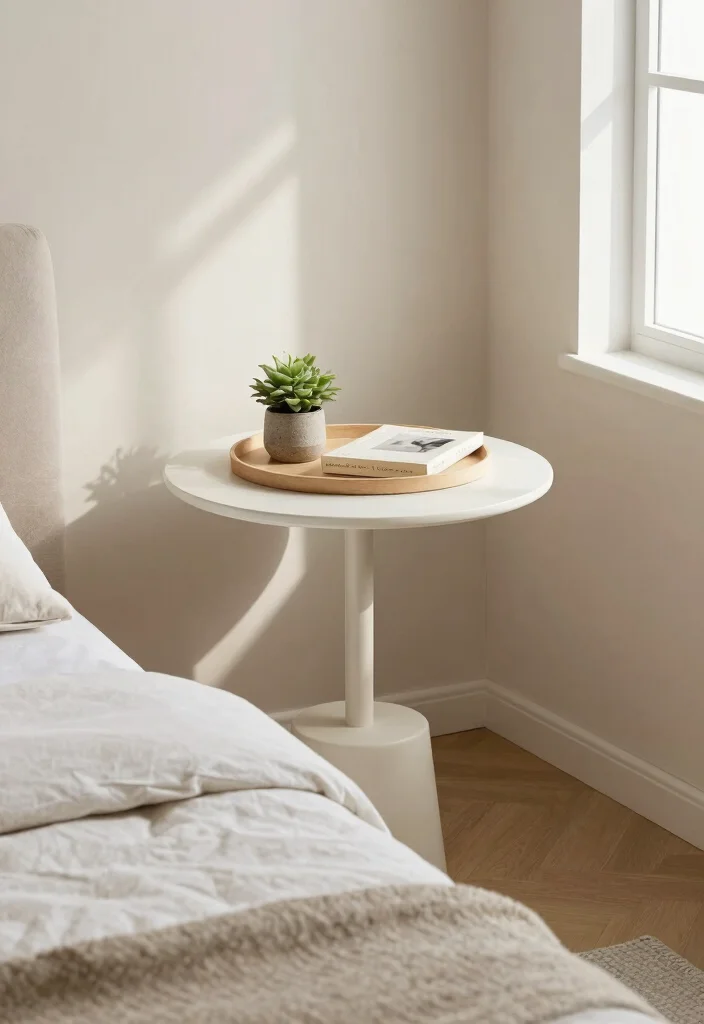 15 Small Bedroom Side Table Ideas: Compact Functional Picks - 14. Round Side Table 1