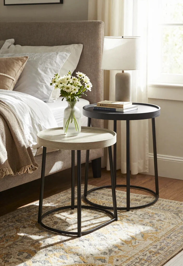 15 Small Bedroom Side Table Ideas: Compact Functional Picks - 2. Nesting Tables 1