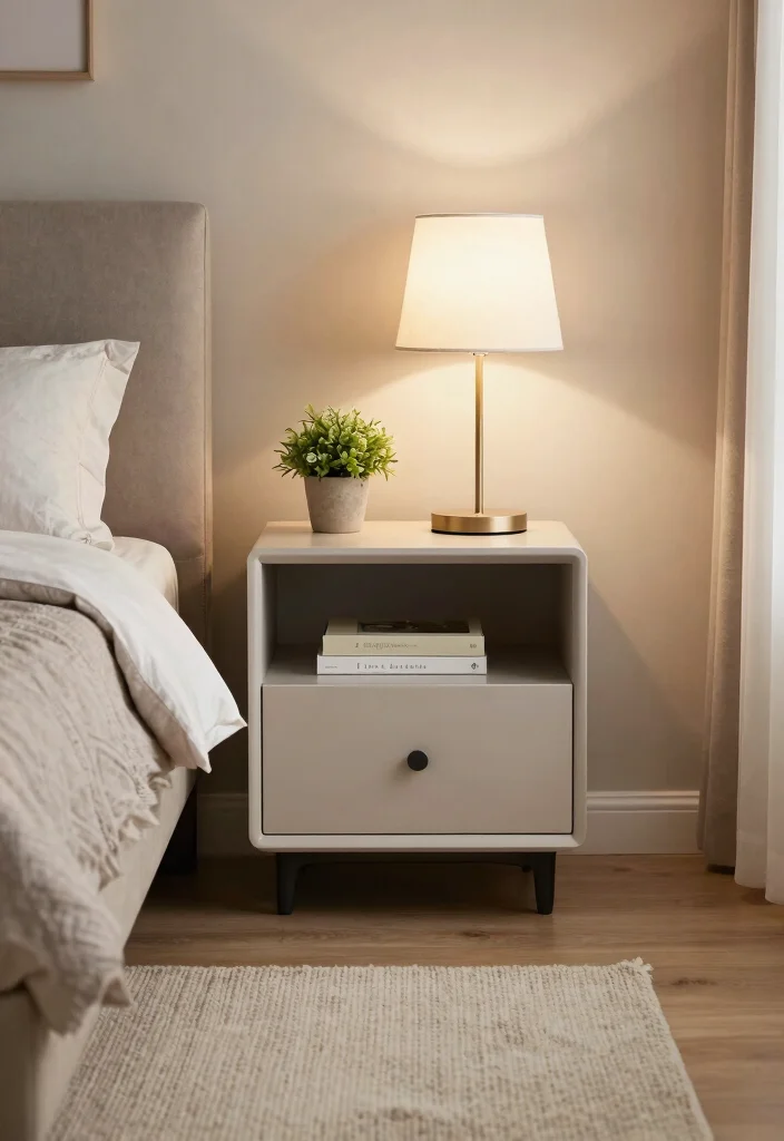 15 Small Bedroom Side Table Ideas: Compact Functional Picks - 6. Multi-functional Nightstand 1