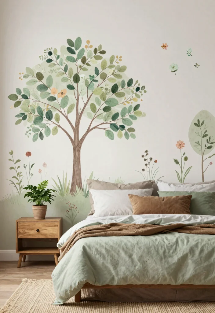 15 Wall Decals for Bedroom Ideas: Easy Creative Update - 1. Nature-Inspired Decals 1