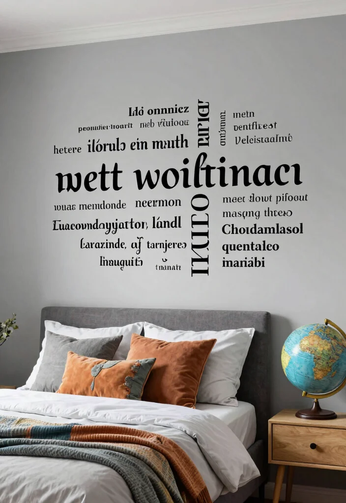 15 Wall Decals for Bedroom Ideas: Easy Creative Update - 11. Quotes in Different Languages 1