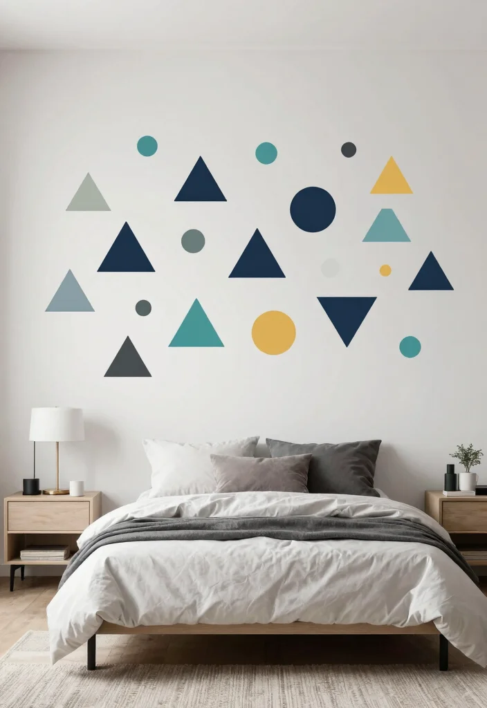 15 Wall Decals for Bedroom Ideas: Easy Creative Update - 5. Geometric Patterns 1